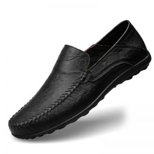 New Casual  Leather Shoes for Men Business Shoes Fashion British Slip-on Shoes Rubber Solid Loafers